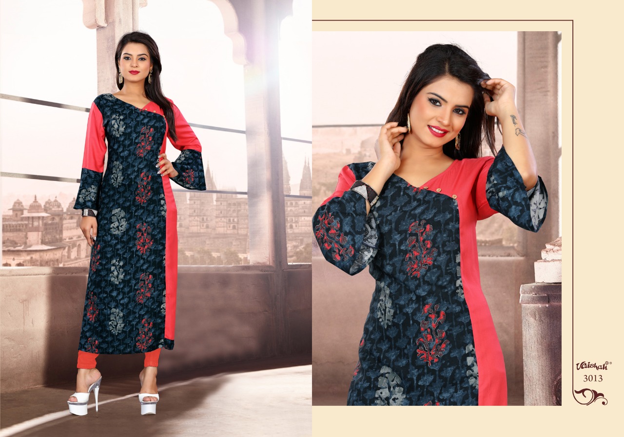 Desiring Trends By Vaishali Fashion 3011 To 3015 Series Beautiful Stylish Fancy Colorful Casual Wear & Ethnic Wear Rayon Printed Kurtis At Wholesale Price