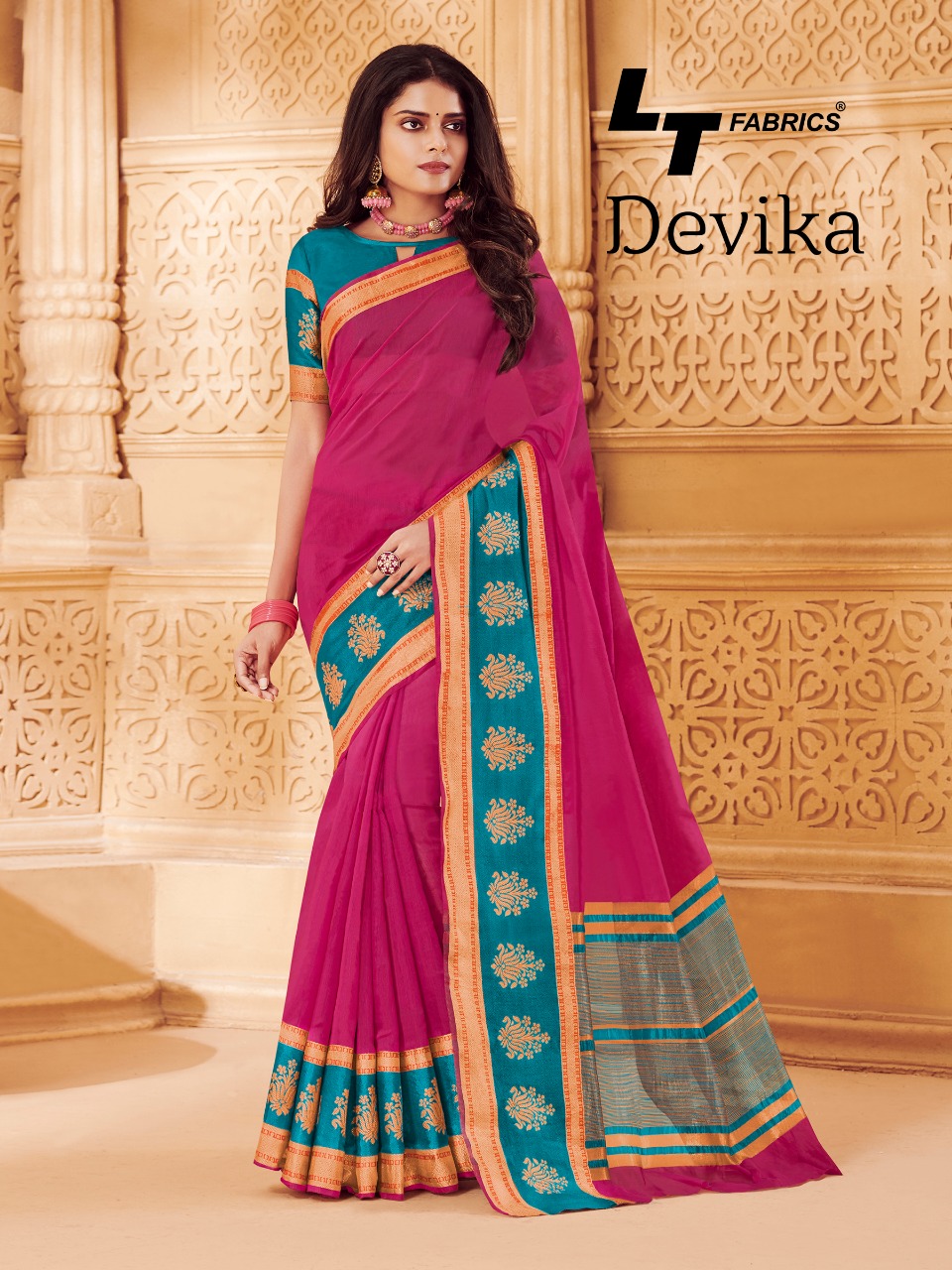 Devika By Lt Fashion 01 To 10 Series Indian Traditional Wear Collection Beautiful Stylish Fancy Colorful Party Wear & Occasional Wear Pure Cotton Silk Sarees At Wholesale Price