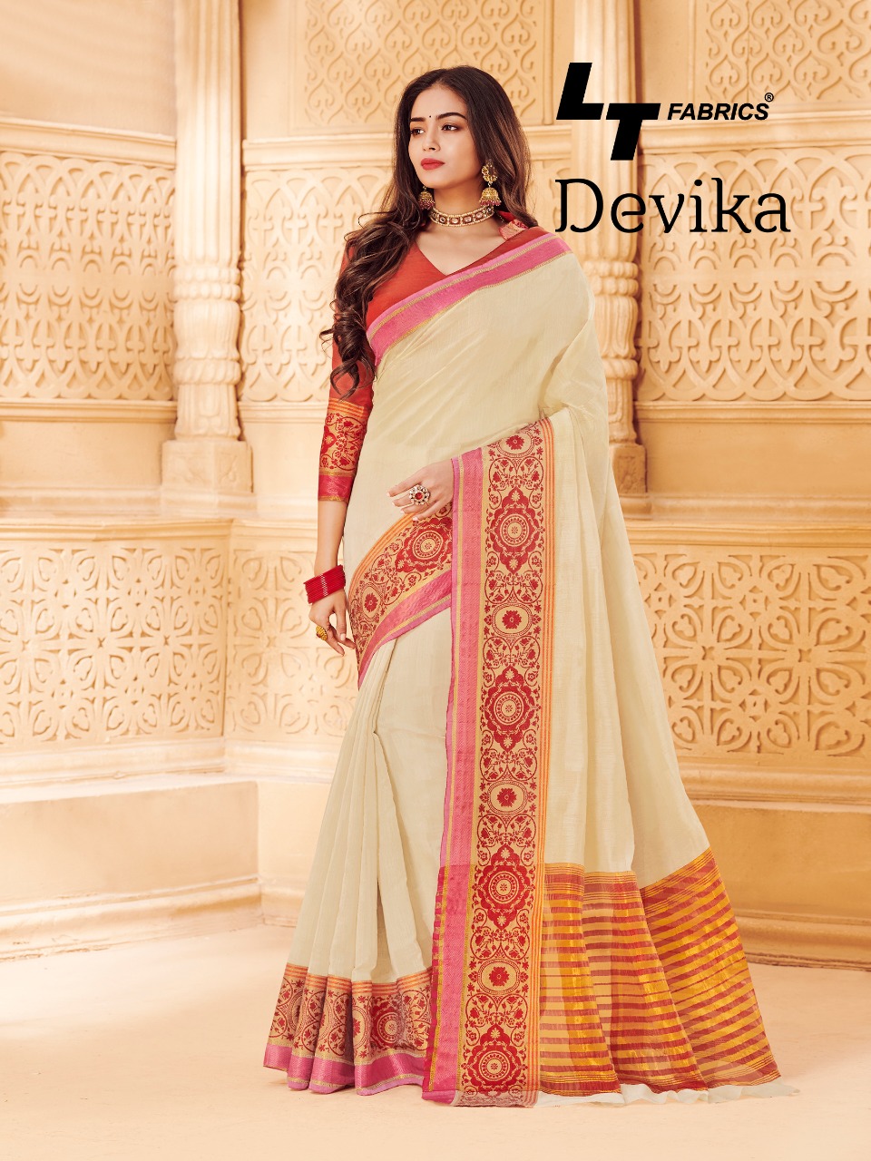 Devika By Lt Fashion 01 To 10 Series Indian Traditional Wear Collection Beautiful Stylish Fancy Colorful Party Wear & Occasional Wear Pure Cotton Silk Sarees At Wholesale Price