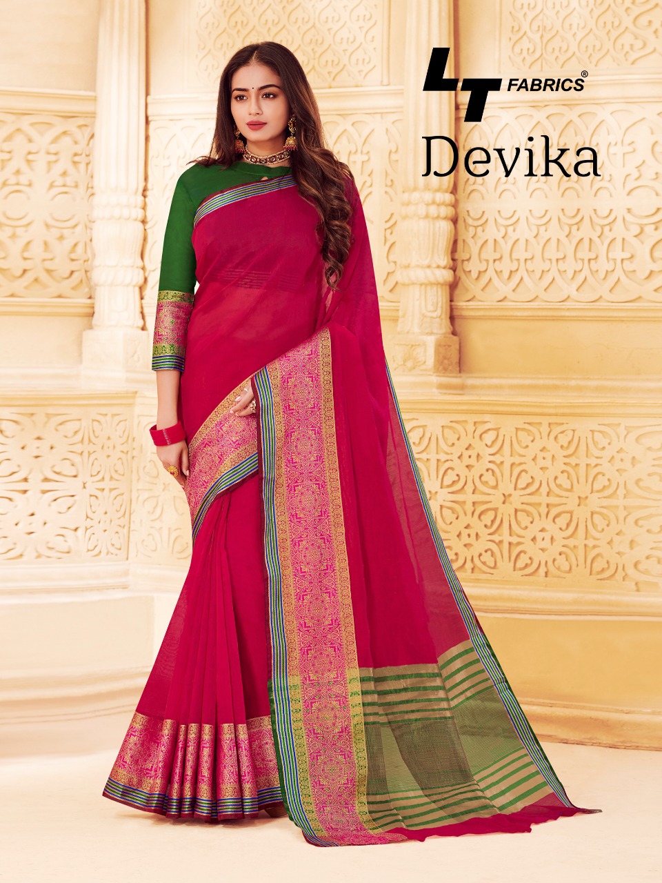 Devika By Lt Fashion 01 To 10 Series Indian Traditional Wear Collection Beautiful Stylish Fancy Colorful Party Wear & Occasional Wear Pure Cotton Silk Sarees At Wholesale Price