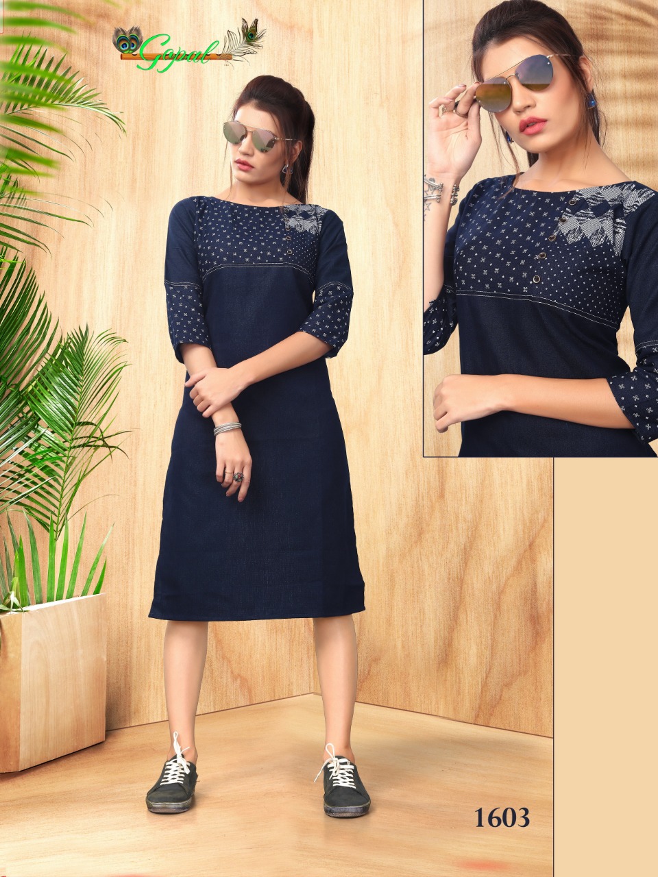 Dezzaire Vol-16 By Gopal 1601 To 1606 Series Indian Traditional Wear Collection Beautiful Stylish Fancy Colorful Party Wear & Occasional Wear Denim Kurtis At Wholesale Price