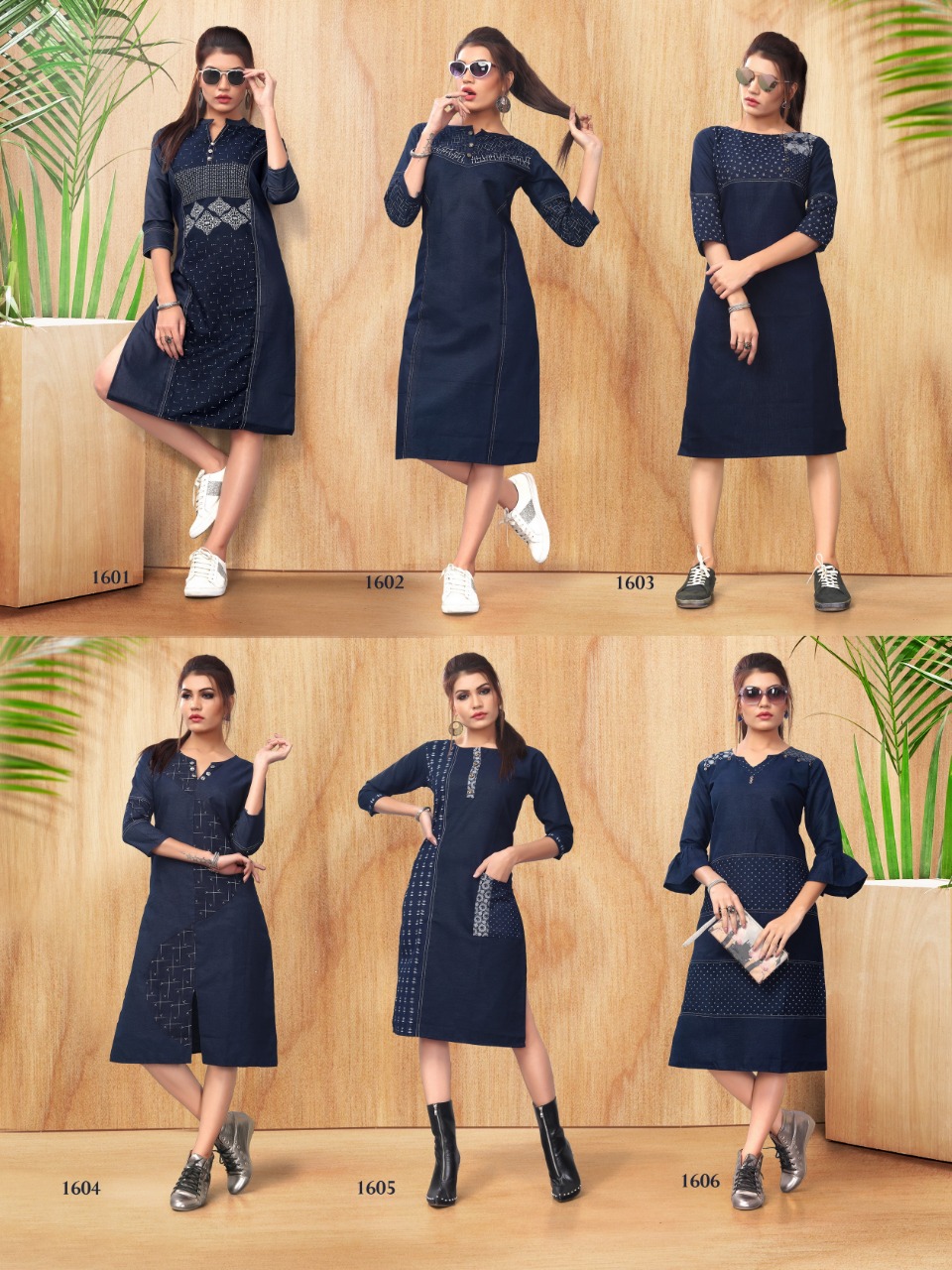 Dezzaire Vol-16 By Gopal 1601 To 1606 Series Indian Traditional Wear Collection Beautiful Stylish Fancy Colorful Party Wear & Occasional Wear Denim Kurtis At Wholesale Price