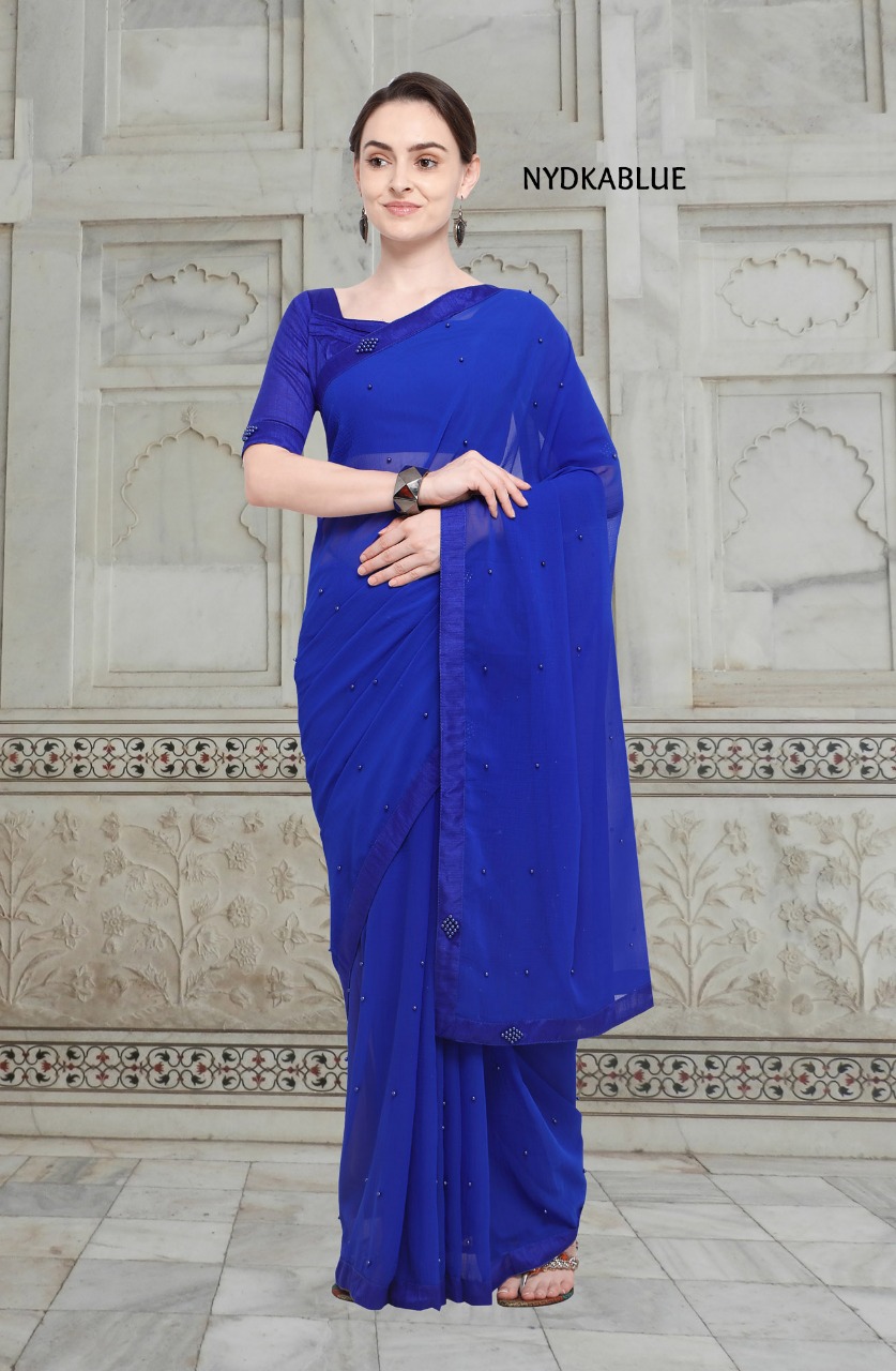 Dhadak By Aasvaa Indian Traditional Wear Collection Beautiful Stylish Fancy Colorful Party Wear & Occasional Wear Chiffon Sarees At Wholesale Price