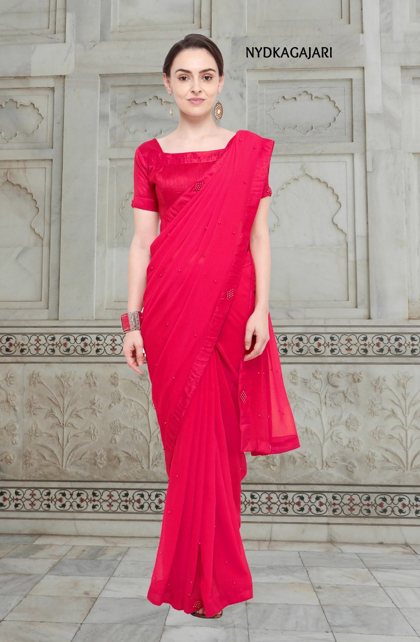 Dhadak By Aasvaa Indian Traditional Wear Collection Beautiful Stylish Fancy Colorful Party Wear & Occasional Wear Chiffon Sarees At Wholesale Price