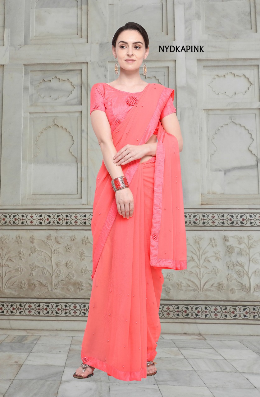 Dhadak By Aasvaa Indian Traditional Wear Collection Beautiful Stylish Fancy Colorful Party Wear & Occasional Wear Chiffon Sarees At Wholesale Price