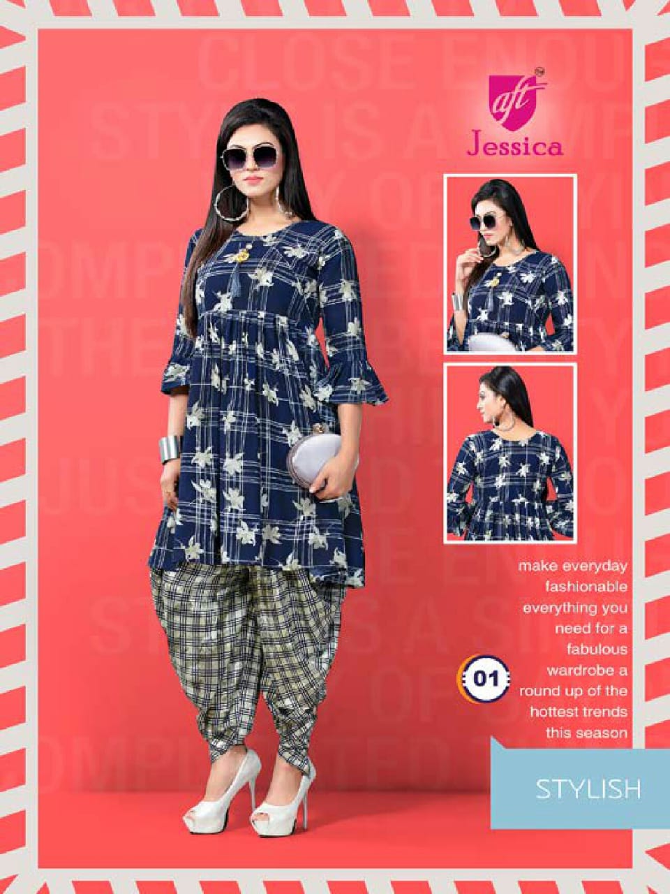 Dhoti Girl Vol-1 By Jessica 01 To 08 Series Beautiful Colorful Stylish Fancy Casual Wear & Ethnic Wear & Ready To Wear Rayon Print Kurtis & Dhoti At Wholesale Price
