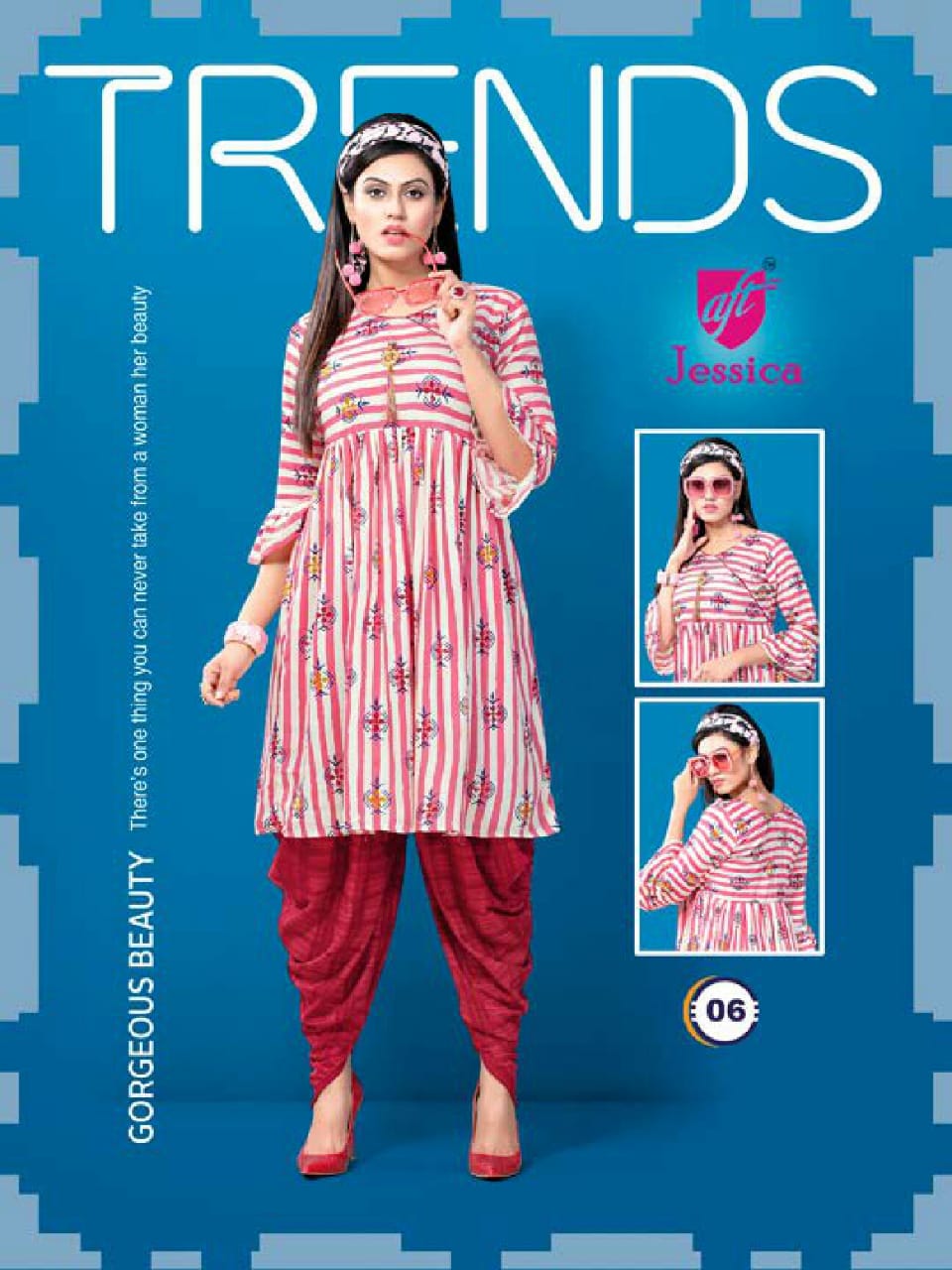 Dhoti Girl Vol-1 By Jessica 01 To 08 Series Beautiful Colorful Stylish Fancy Casual Wear & Ethnic Wear & Ready To Wear Rayon Print Kurtis & Dhoti At Wholesale Price