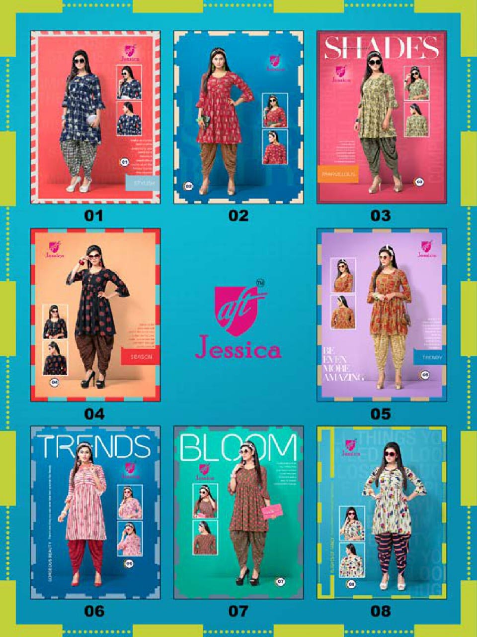 Dhoti Girl Vol-1 By Jessica 01 To 08 Series Beautiful Colorful Stylish Fancy Casual Wear & Ethnic Wear & Ready To Wear Rayon Print Kurtis & Dhoti At Wholesale Price