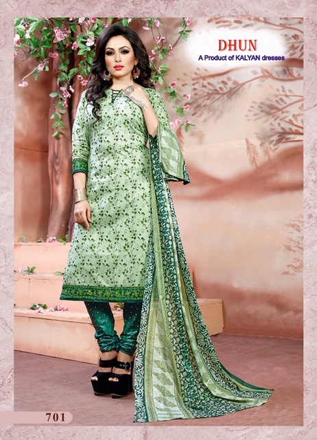 Dhun Vol-7 By Kalyan Prints 701 To 710 Series Beautiful Suits Stylish Fancy Colorful Party Wear & Ethnic Wear Cotton Printed Dresses At Wholesale Price