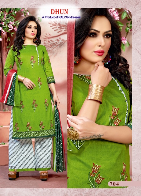 Dhun Vol-7 By Kalyan Prints 701 To 710 Series Beautiful Suits Stylish Fancy Colorful Party Wear & Ethnic Wear Cotton Printed Dresses At Wholesale Price