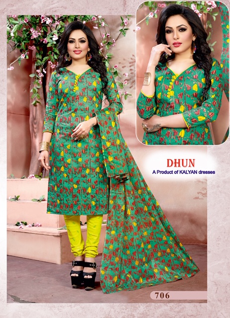 Dhun Vol-7 By Kalyan Prints 701 To 710 Series Beautiful Suits Stylish Fancy Colorful Party Wear & Ethnic Wear Cotton Printed Dresses At Wholesale Price