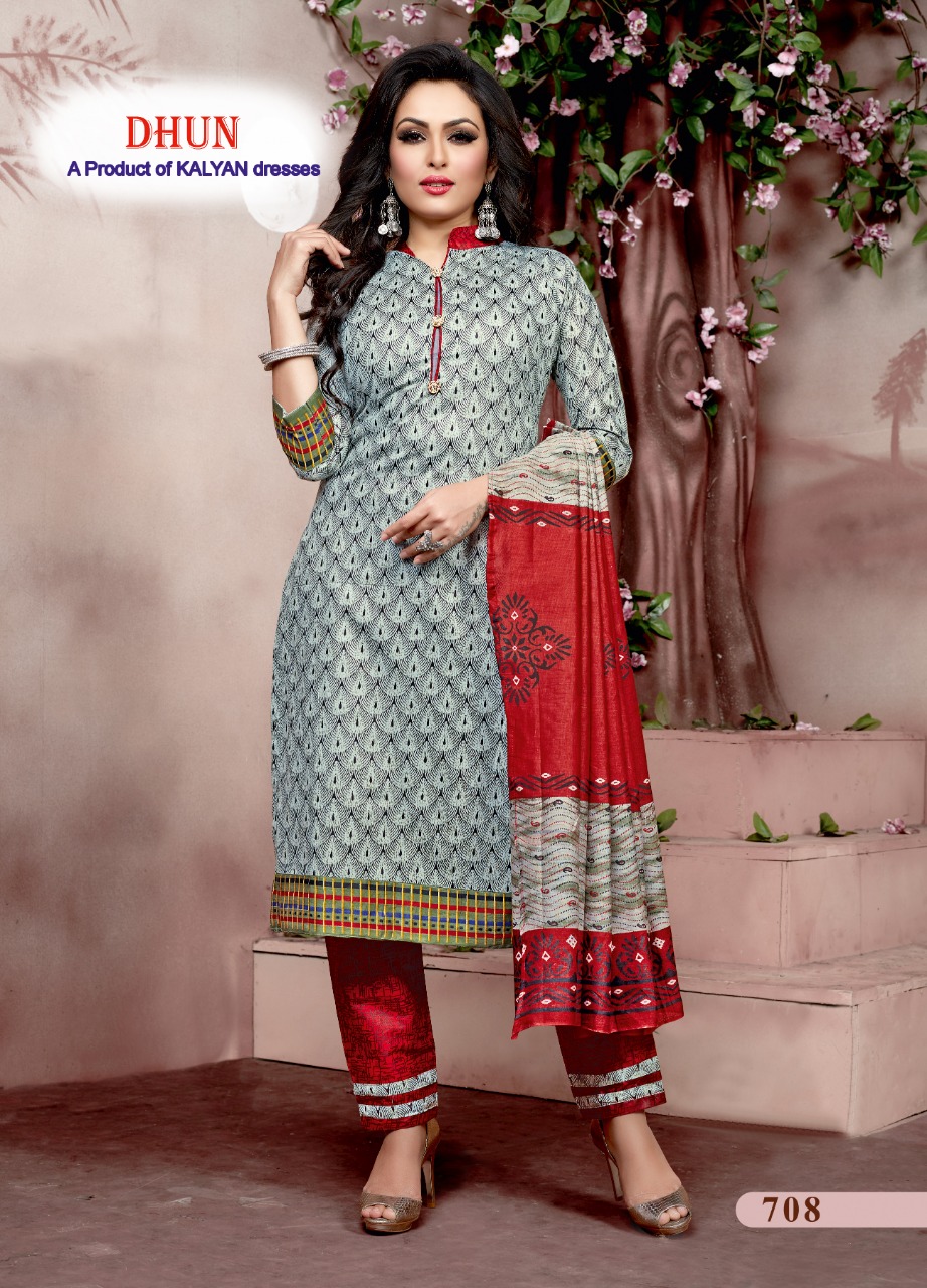 Dhun Vol-7 By Kalyan Prints 701 To 710 Series Beautiful Suits Stylish Fancy Colorful Party Wear & Ethnic Wear Cotton Printed Dresses At Wholesale Price