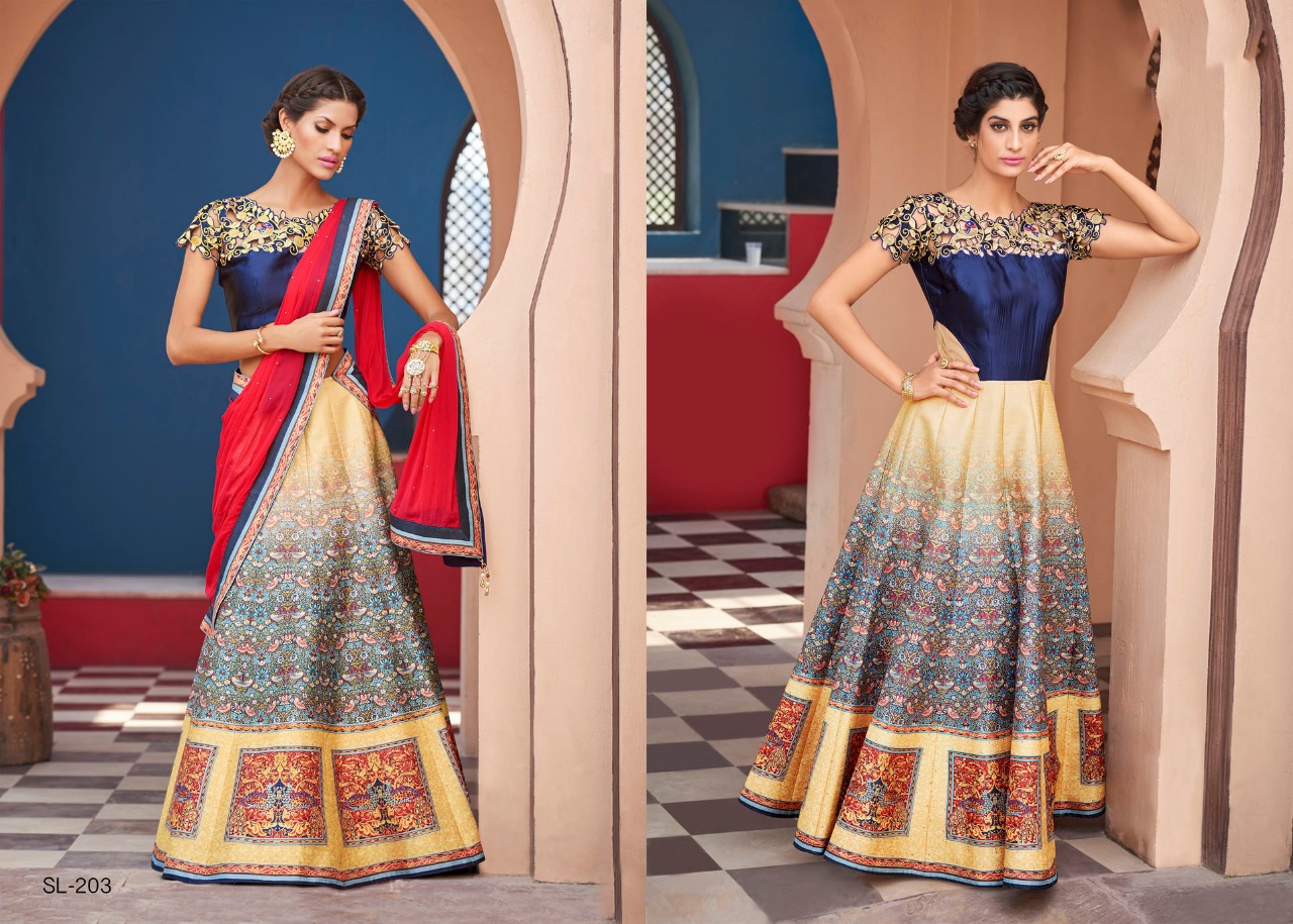 Digital Signature Collection Vol-2 By Aasvaa Sl-201 To Sl-212 Series Designer Beautiful Wedding Collection Occasional Wear & Party Wear Heritage Silk Lehengas At Wholesale Price