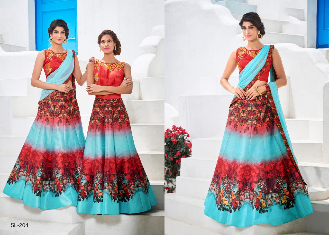 Digital Signature Collection Vol-2 By Aasvaa Sl-201 To Sl-212 Series Designer Beautiful Wedding Collection Occasional Wear & Party Wear Heritage Silk Lehengas At Wholesale Price