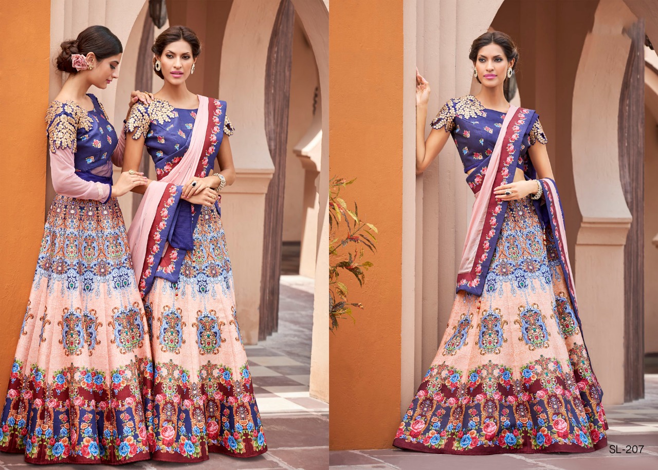 Digital Signature Collection Vol-2 By Aasvaa Sl-201 To Sl-212 Series Designer Beautiful Wedding Collection Occasional Wear & Party Wear Heritage Silk Lehengas At Wholesale Price