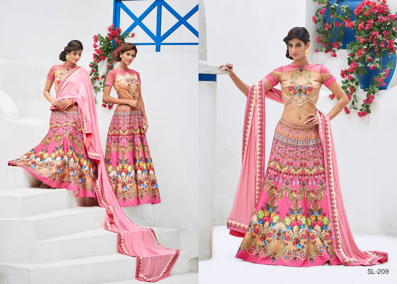 Digital Signature Collection Vol-2 By Aasvaa Sl-201 To Sl-212 Series Designer Beautiful Wedding Collection Occasional Wear & Party Wear Heritage Silk Lehengas At Wholesale Price