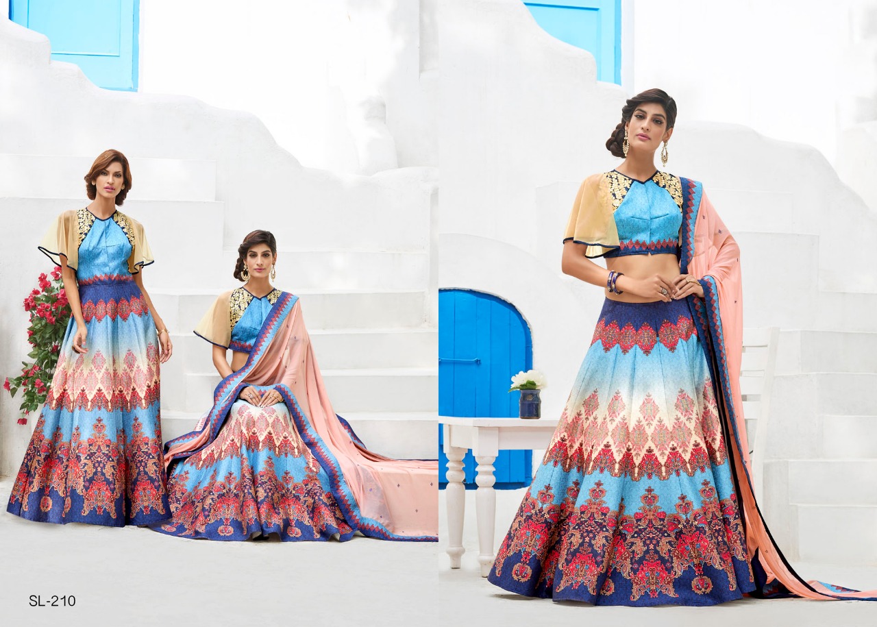 Digital Signature Collection Vol-2 By Aasvaa Sl-201 To Sl-212 Series Designer Beautiful Wedding Collection Occasional Wear & Party Wear Heritage Silk Lehengas At Wholesale Price