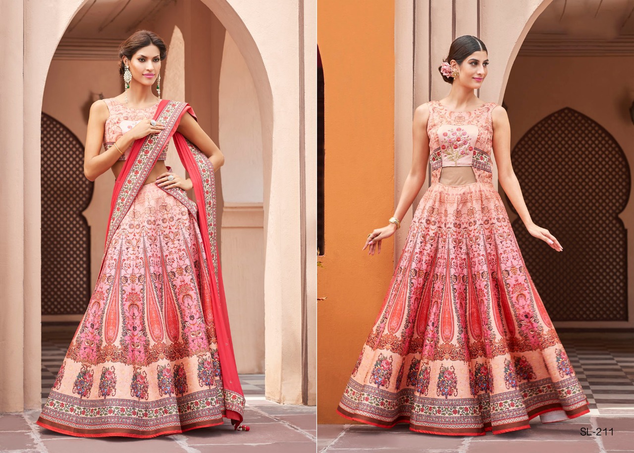 Digital Signature Collection Vol-2 By Aasvaa Sl-201 To Sl-212 Series Designer Beautiful Wedding Collection Occasional Wear & Party Wear Heritage Silk Lehengas At Wholesale Price