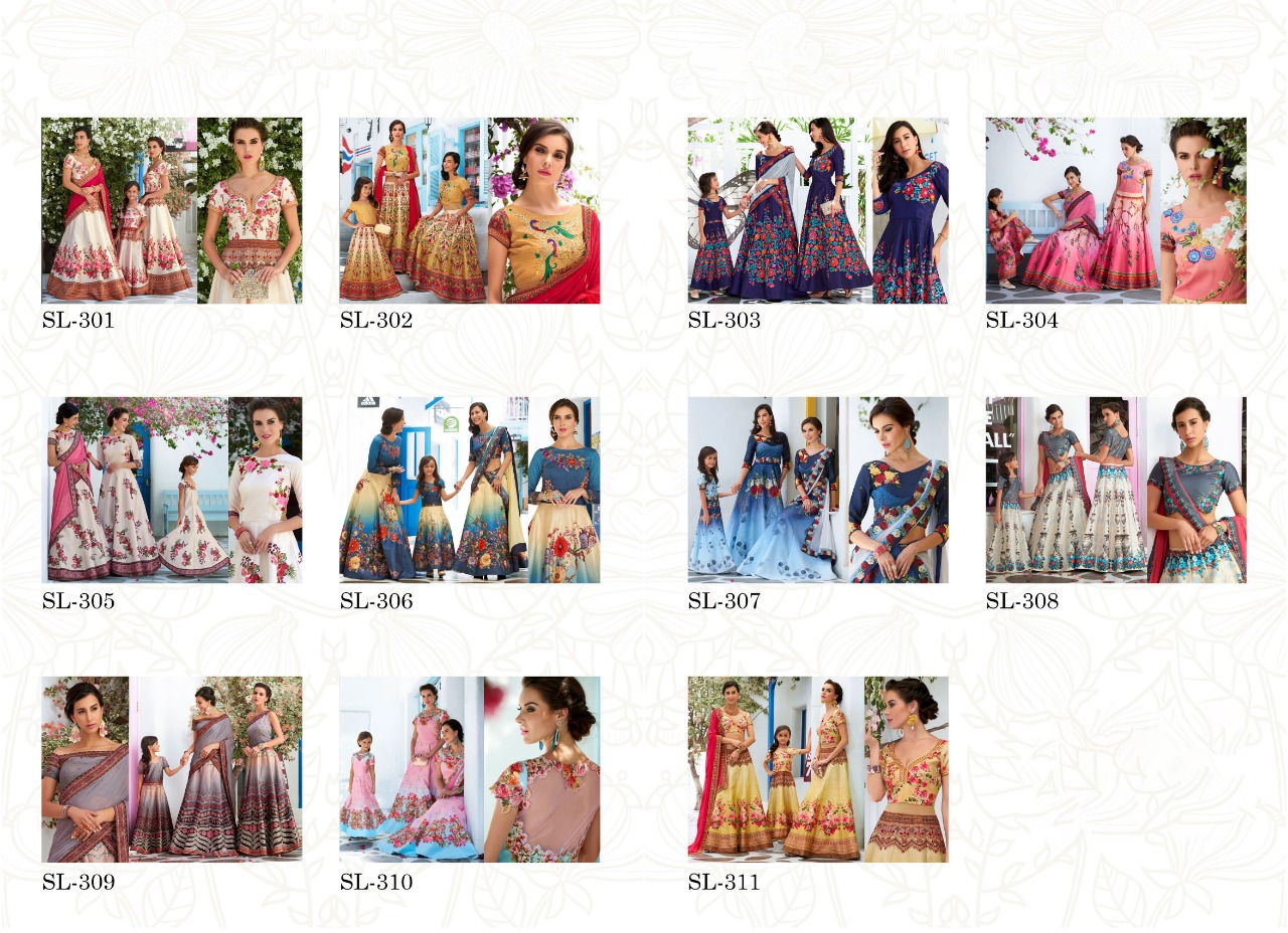 Digital Signature Collection Vol-3 By Aasvaa Sl-301 To Sl-311 Series Designer Beautiful Wedding Collection Occasional Wear & Party Wear Heritage Silk Lehengas At Wholesale Price