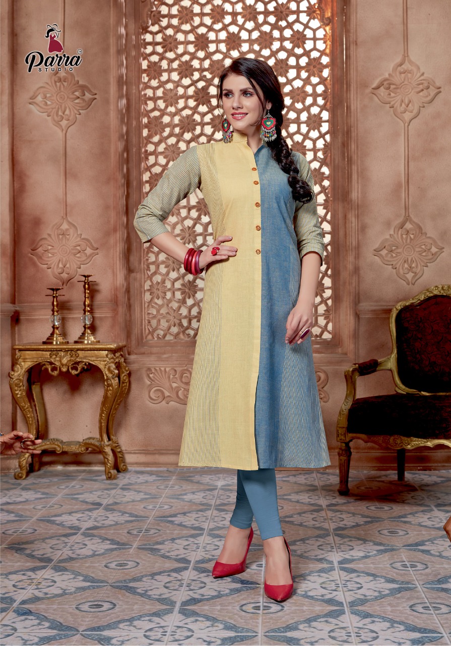 Dimple By Parra Studio 1001 To 1006 Series Beautiful Colorful Stylish Fancy Casual Wear & Ethnic Wear & Ready To Wear Linen Cotton & Cotton Linning Kurtis At Wholesale Price