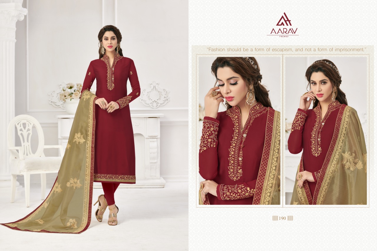 Dimpy Vol-1 By Aarav Trendz 187 To 193 Series Beautiful Stylish Fancy Colorful Casual Wear & Ethnic Wear Collection Real Georgette Satin Dresses At Wholesale Price