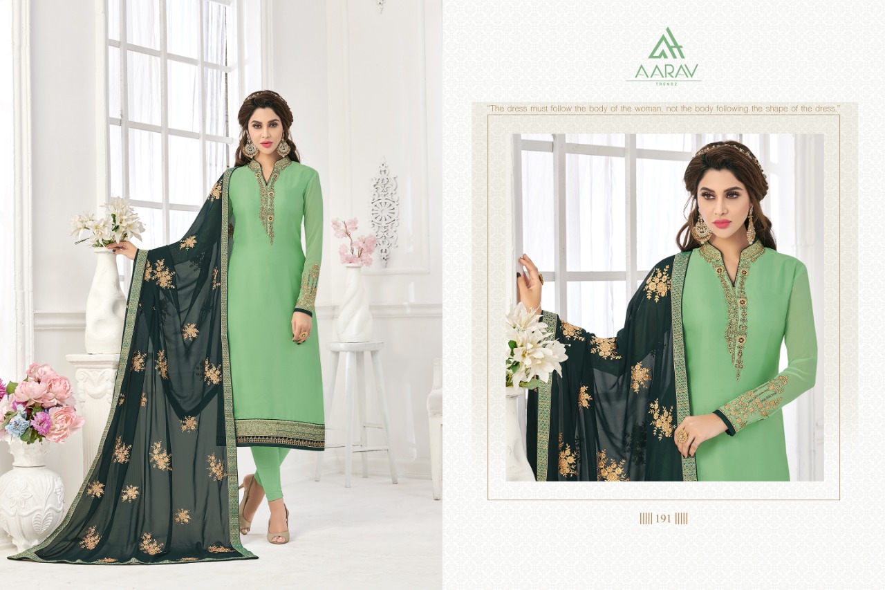 Dimpy Vol-1 By Aarav Trendz 187 To 193 Series Beautiful Stylish Fancy Colorful Casual Wear & Ethnic Wear Collection Real Georgette Satin Dresses At Wholesale Price