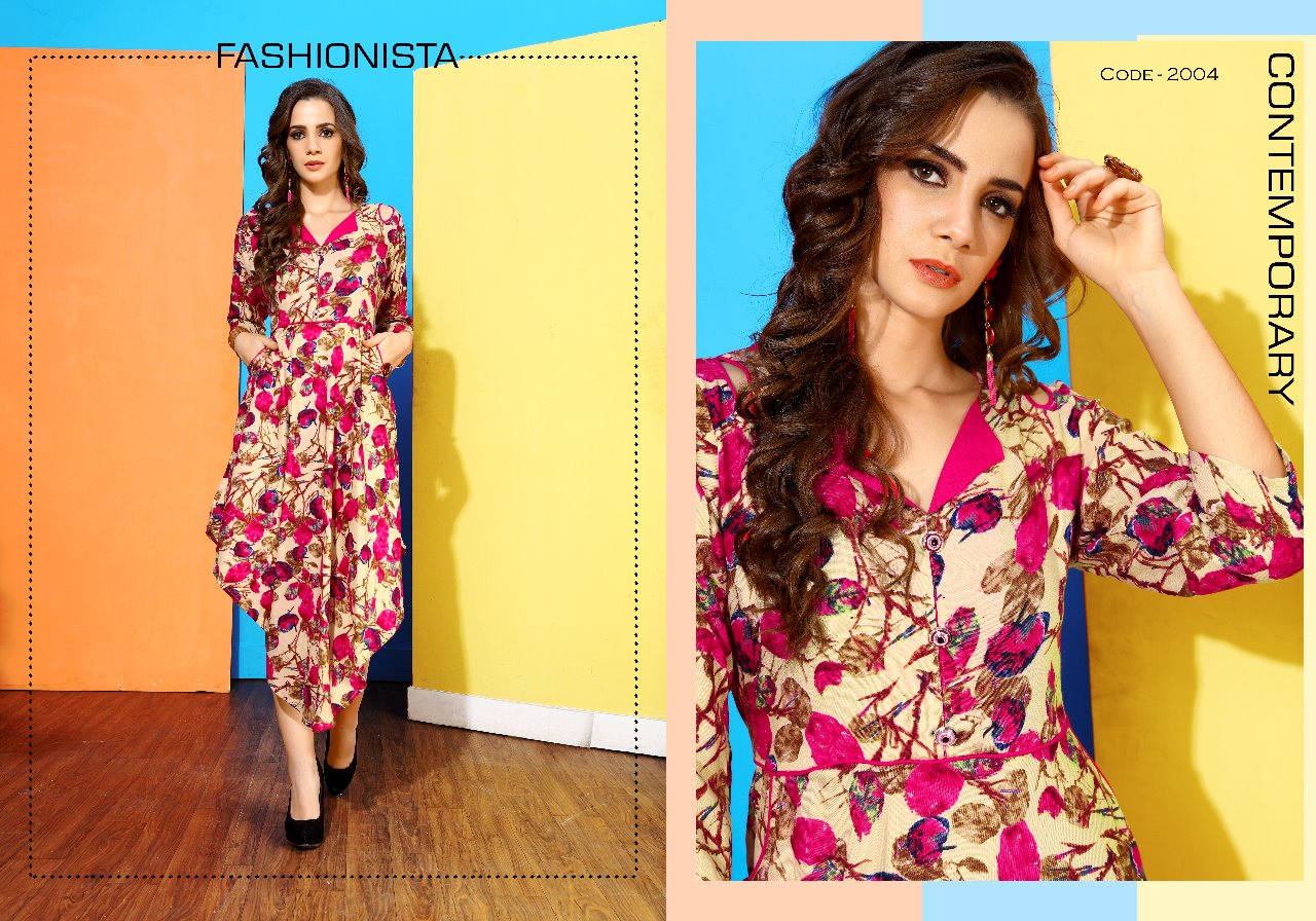 Diva Vol-2 By Poorvi Designer 2001 To 2006 Series Beautiful Colorful Stylish Fancy Casual Wear & Ethnic Wear & Ready To Wear Printed Kurtis At Wholesale Price