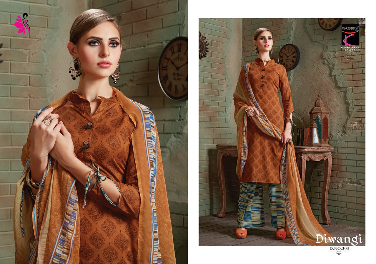 Diwangi By Khushika 301 To 308 Series Beautiful Suits Stylish Fancy Colorful Casual Wear & Ethnic Wear Pure Cotton Cambric Printed Dresses At Wholesale Price