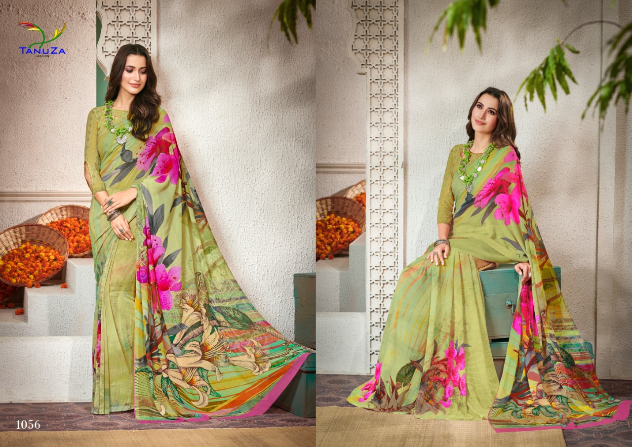 Dream Beauty By Tanuza Fashion 1055 To 1065 Series Indian Traditional Wear Collection Beautiful Stylish Fancy Colorful Party Wear & Occasional Wear Georgette Printed Sarees At Wholesale Price