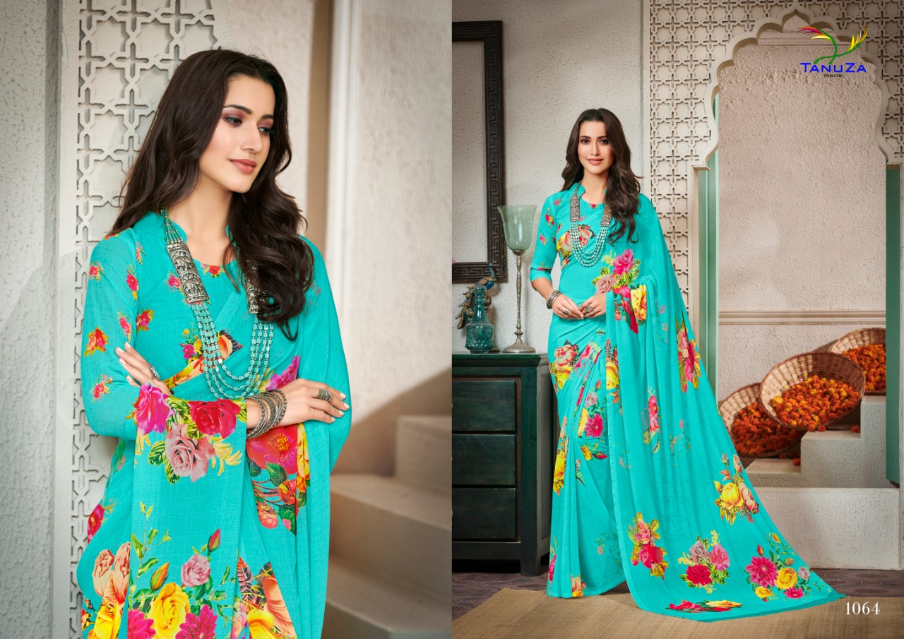 Dream Beauty By Tanuza Fashion 1055 To 1065 Series Indian Traditional Wear Collection Beautiful Stylish Fancy Colorful Party Wear & Occasional Wear Georgette Printed Sarees At Wholesale Price