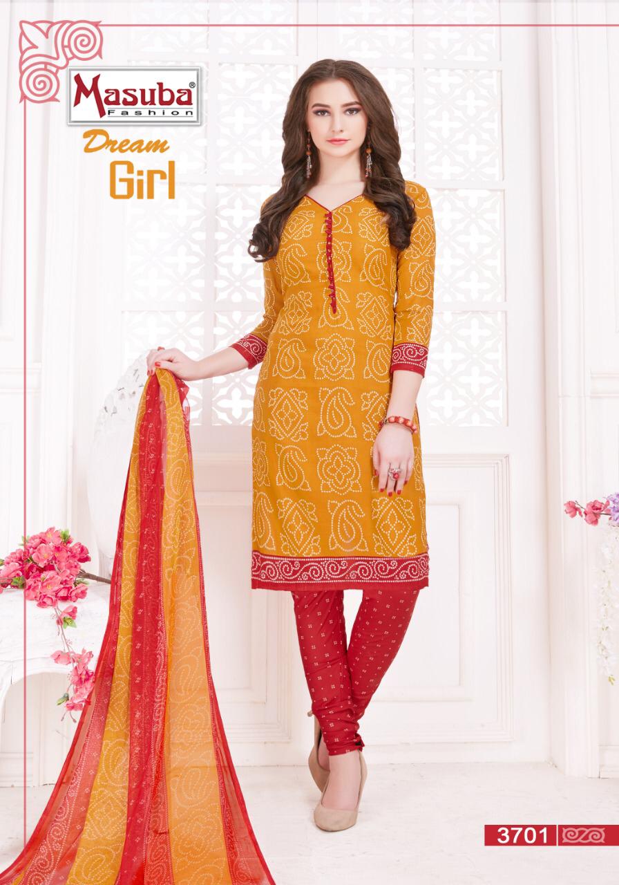 Dream Girl Vol-37 By Masuba Fashion 3701 To 3710 Series Indian Traditional Wear Collection Beautiful Stylish Fancy Colorful Party Wear & Wear Crepe Printed Dress At Wholesale Price