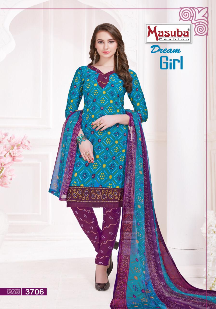 Dream Girl Vol-37 By Masuba Fashion 3701 To 3710 Series Indian Traditional Wear Collection Beautiful Stylish Fancy Colorful Party Wear & Wear Crepe Printed Dress At Wholesale Price