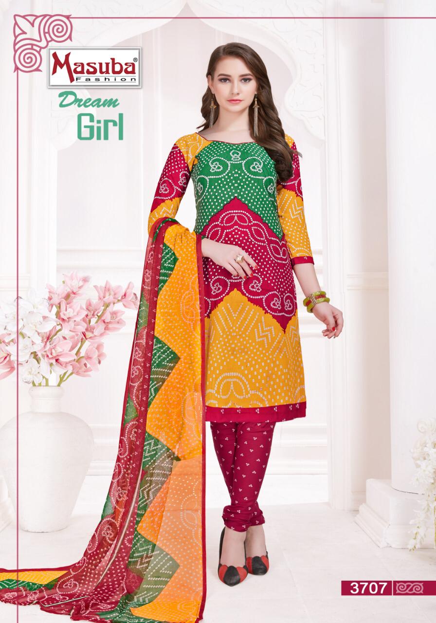 Dream Girl Vol-37 By Masuba Fashion 3701 To 3710 Series Indian Traditional Wear Collection Beautiful Stylish Fancy Colorful Party Wear & Wear Crepe Printed Dress At Wholesale Price