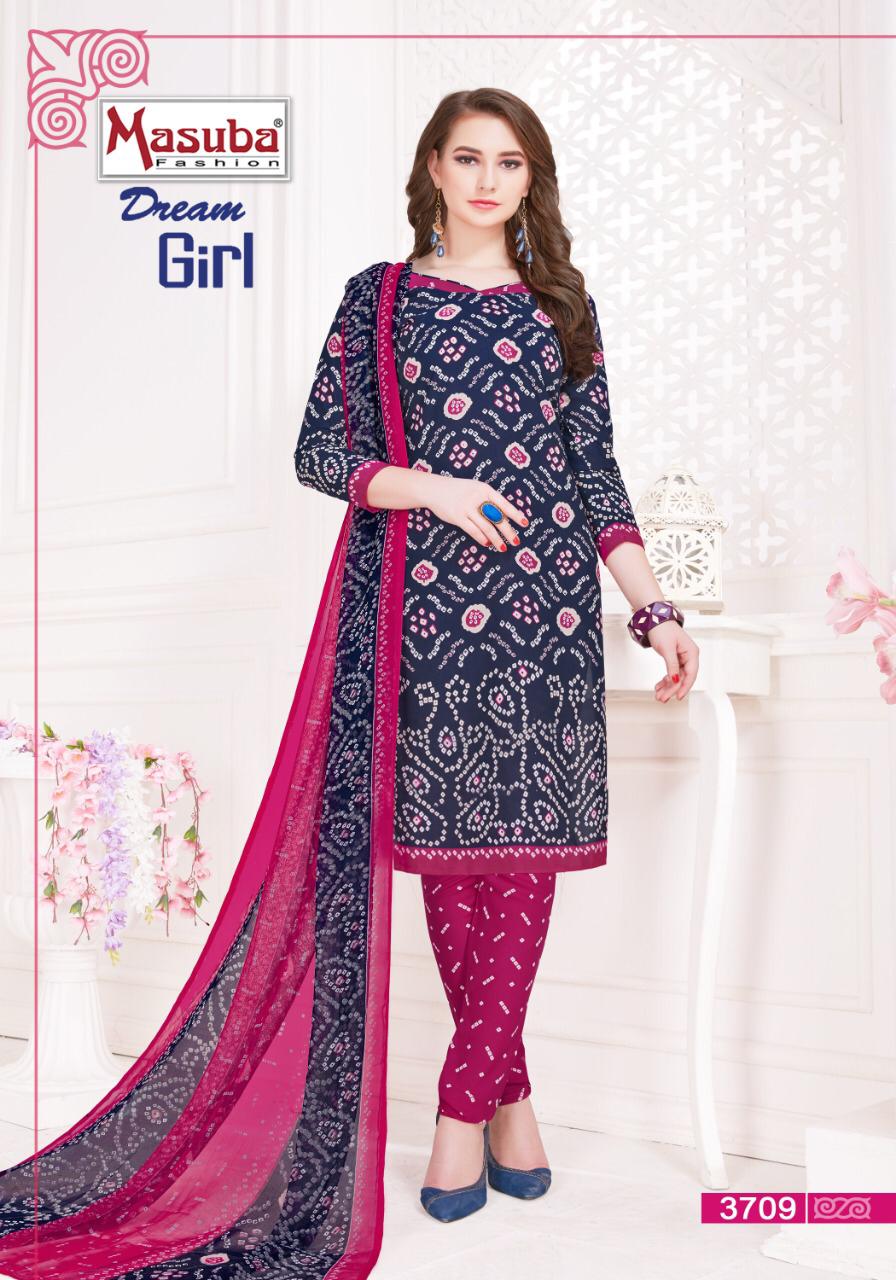 Dream Girl Vol-37 By Masuba Fashion 3701 To 3710 Series Indian Traditional Wear Collection Beautiful Stylish Fancy Colorful Party Wear & Wear Crepe Printed Dress At Wholesale Price