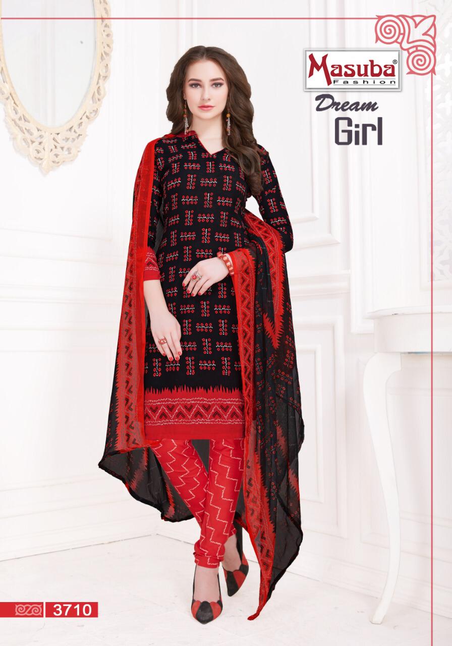 Dream Girl Vol-37 By Masuba Fashion 3701 To 3710 Series Indian Traditional Wear Collection Beautiful Stylish Fancy Colorful Party Wear & Wear Crepe Printed Dress At Wholesale Price