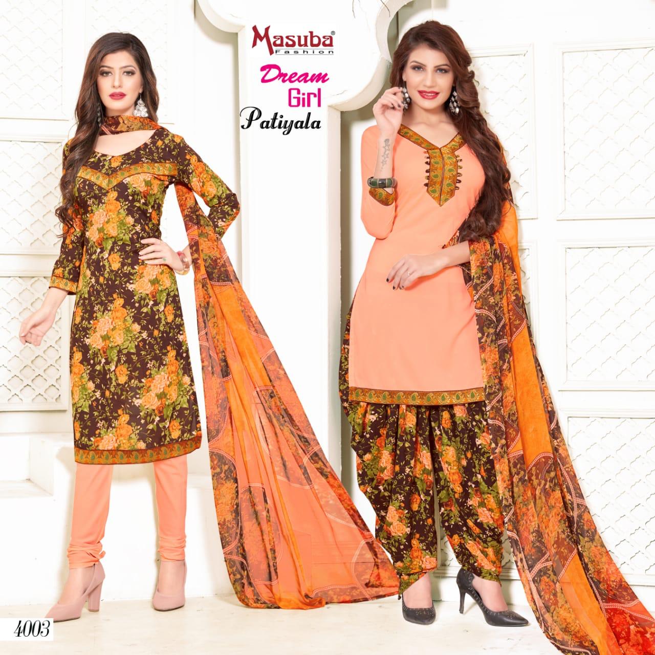 Dream Girl Vol-40 By Masuba Fashion 4001 To 4010 Series Indian Traditional Wear Collection Beautiful Stylish Fancy Colorful Party Wear & Wear Crepe Printed Dress At Wholesale Price