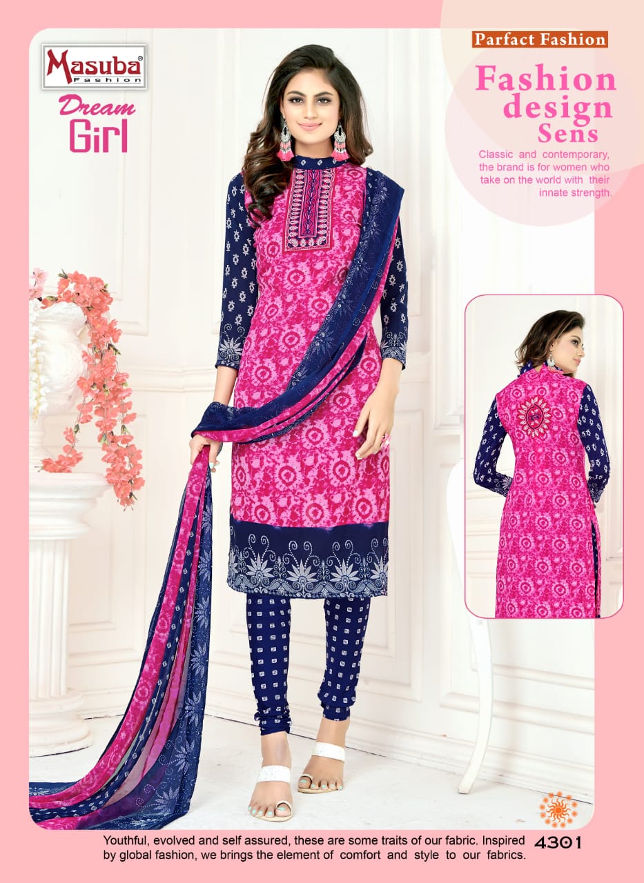 Dream Girl Vol-43 By Masuba Fashion 4301 To 4316 Series Indian Traditional Wear Collection Beautiful Stylish Fancy Colorful Party Wear & Wear Crepe Printed Dress At Wholesale Price