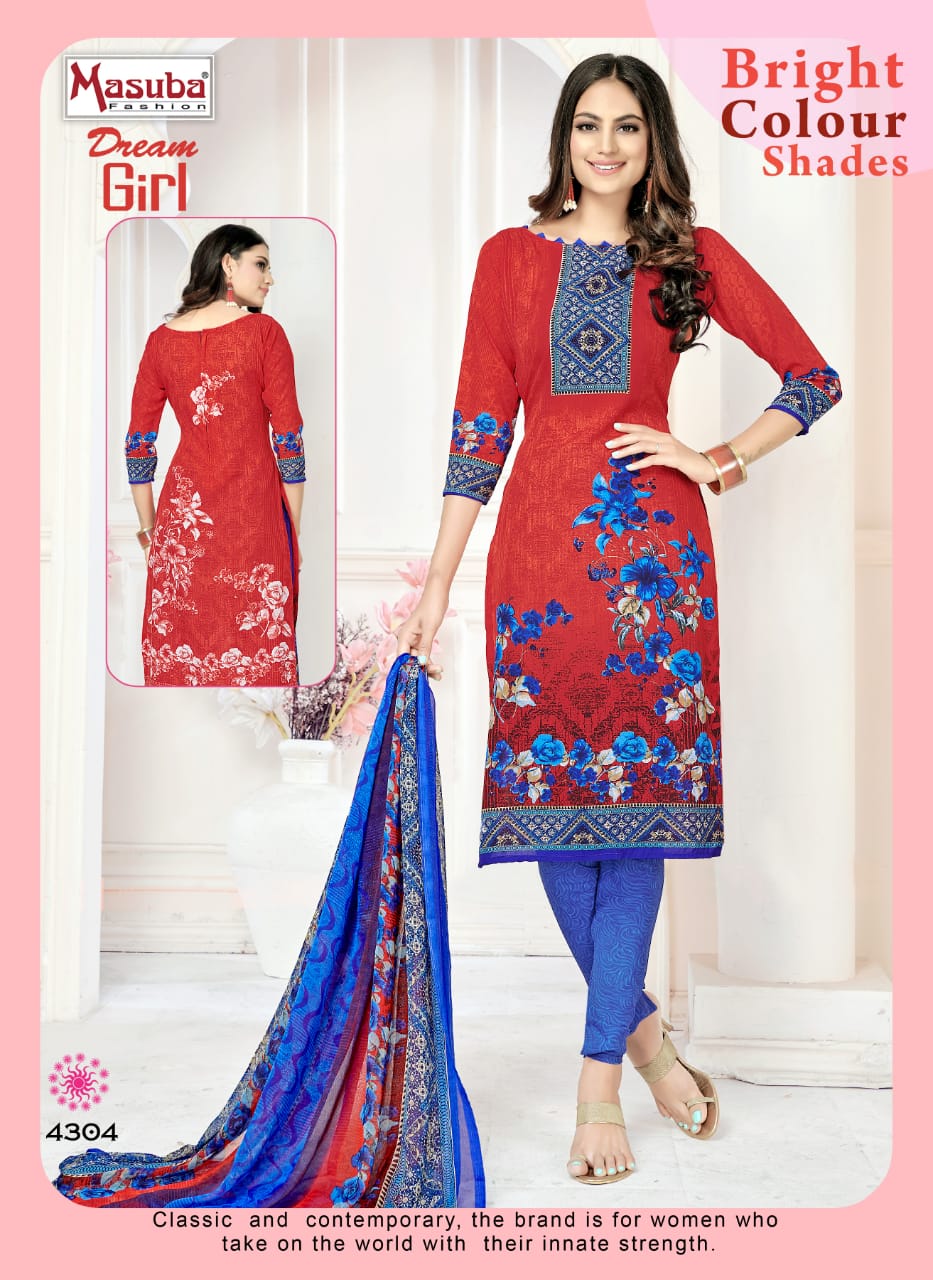 Dream Girl Vol-43 By Masuba Fashion 4301 To 4316 Series Indian Traditional Wear Collection Beautiful Stylish Fancy Colorful Party Wear & Wear Crepe Printed Dress At Wholesale Price