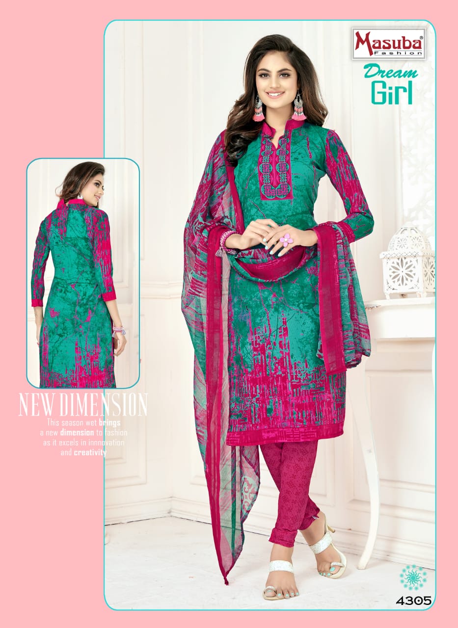 Dream Girl Vol-43 By Masuba Fashion 4301 To 4316 Series Indian Traditional Wear Collection Beautiful Stylish Fancy Colorful Party Wear & Wear Crepe Printed Dress At Wholesale Price