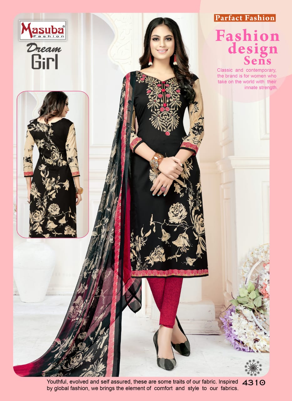 Dream Girl Vol-43 By Masuba Fashion 4301 To 4316 Series Indian Traditional Wear Collection Beautiful Stylish Fancy Colorful Party Wear & Wear Crepe Printed Dress At Wholesale Price