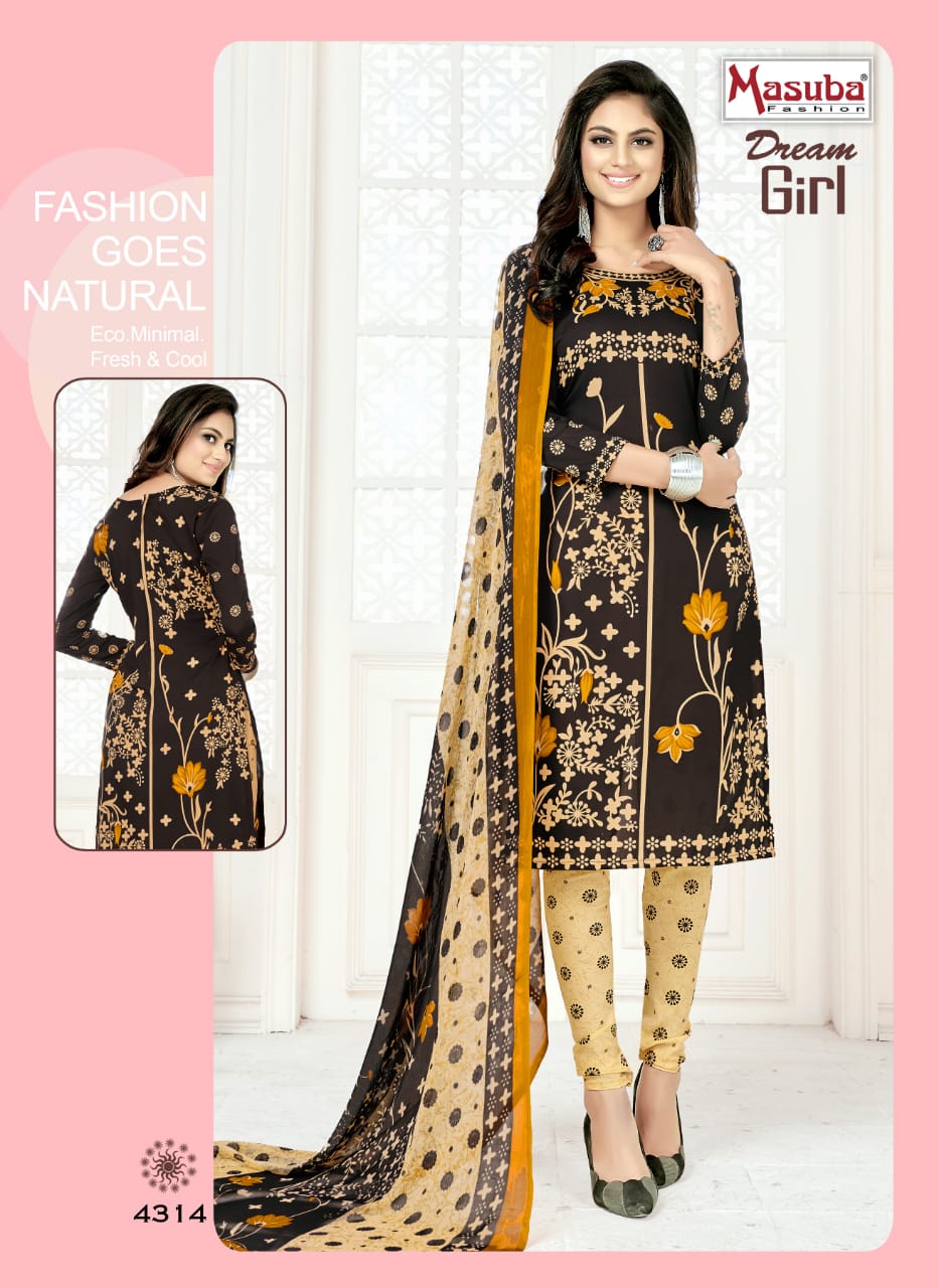 Dream Girl Vol-43 By Masuba Fashion 4301 To 4316 Series Indian Traditional Wear Collection Beautiful Stylish Fancy Colorful Party Wear & Wear Crepe Printed Dress At Wholesale Price