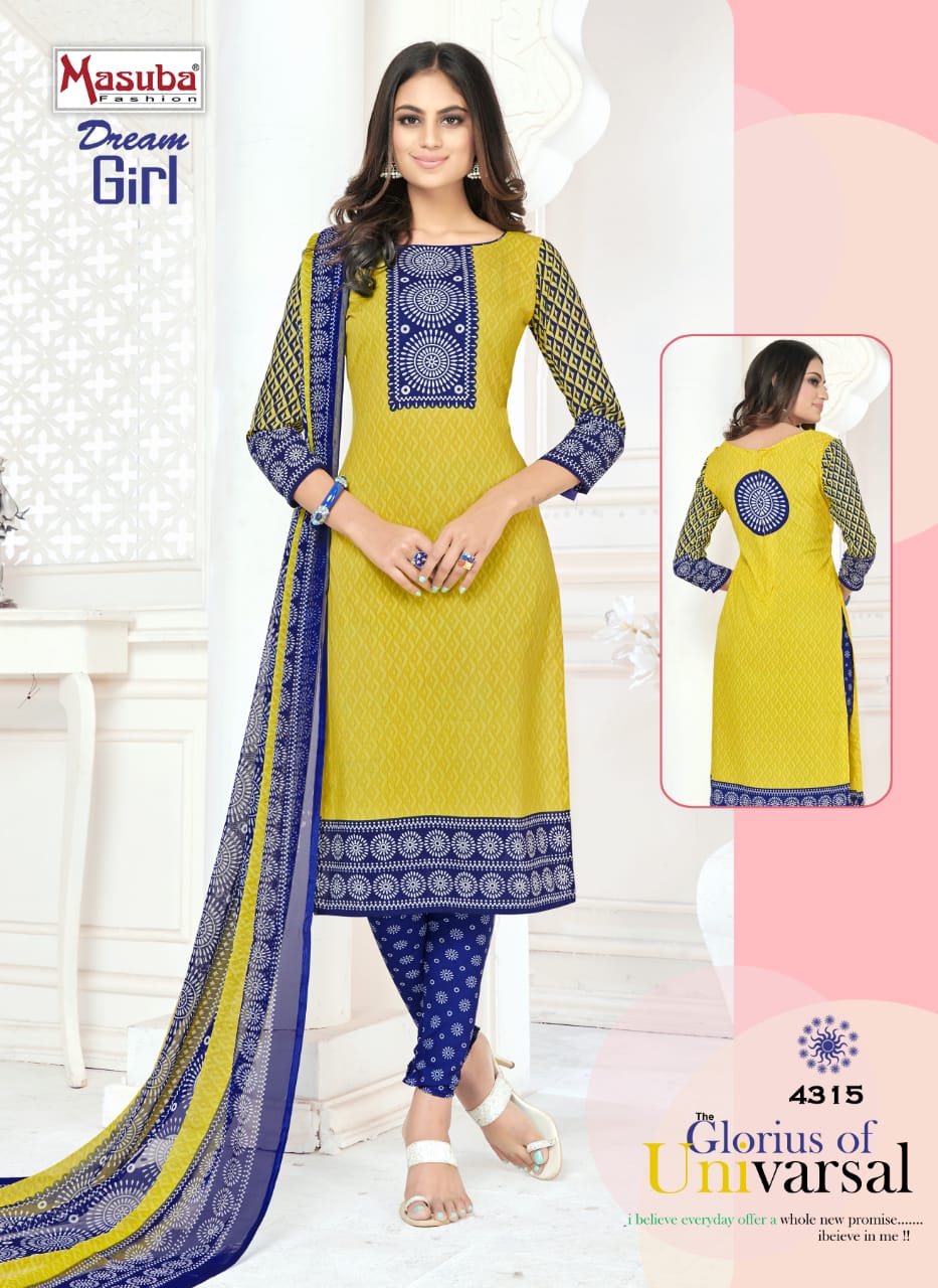 Dream Girl Vol-43 By Masuba Fashion 4301 To 4316 Series Indian Traditional Wear Collection Beautiful Stylish Fancy Colorful Party Wear & Wear Crepe Printed Dress At Wholesale Price