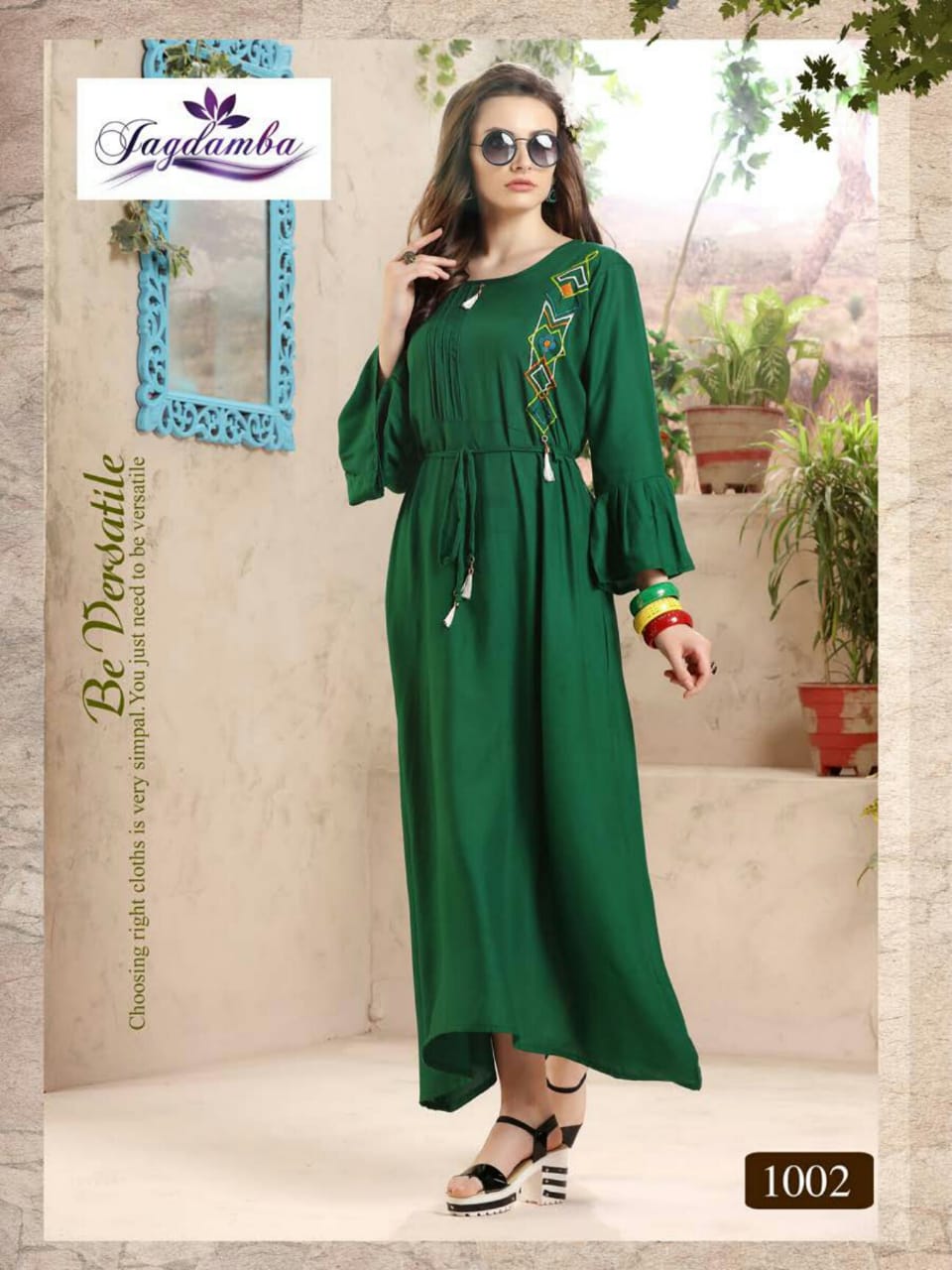 Dream Girl By Jagdamba 1001 To 1008 Series Beautiful Stylish Colorful Fancy Party Wear & Ethnic Wear & Ready To Wear Rayon Printed Kurtis At Wholesale Price