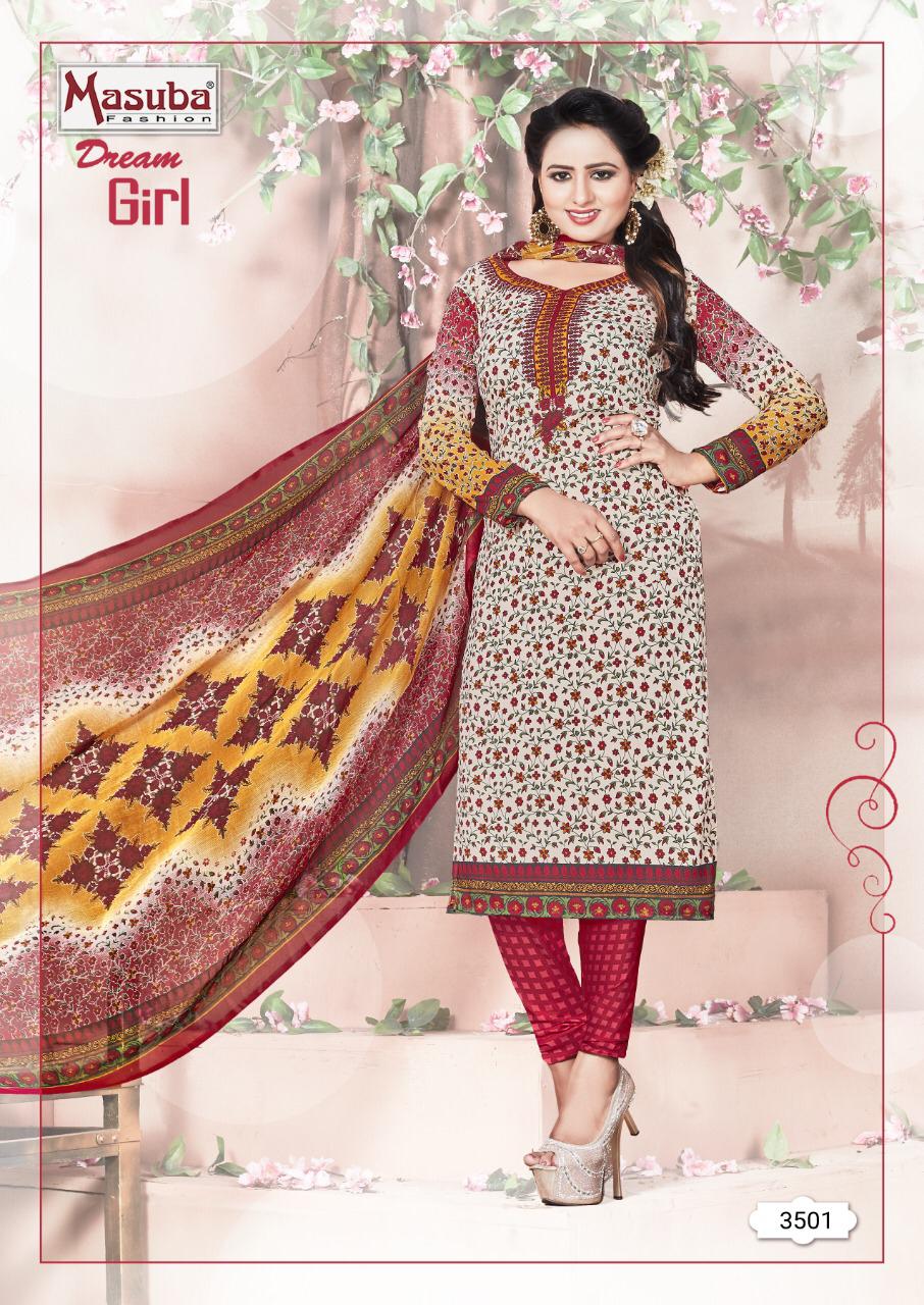Dream Girl Vol-35 By Masuba Fashion 3501 To 3516 Series Indian Traditional Wear Collection Beautiful Stylish Fancy Colorful Party Wear & Wear Crepe Printed Dress At Wholesale Price