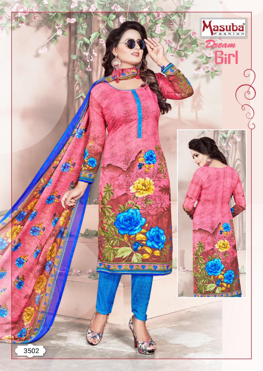 Dream Girl Vol-35 By Masuba Fashion 3501 To 3516 Series Indian Traditional Wear Collection Beautiful Stylish Fancy Colorful Party Wear & Wear Crepe Printed Dress At Wholesale Price