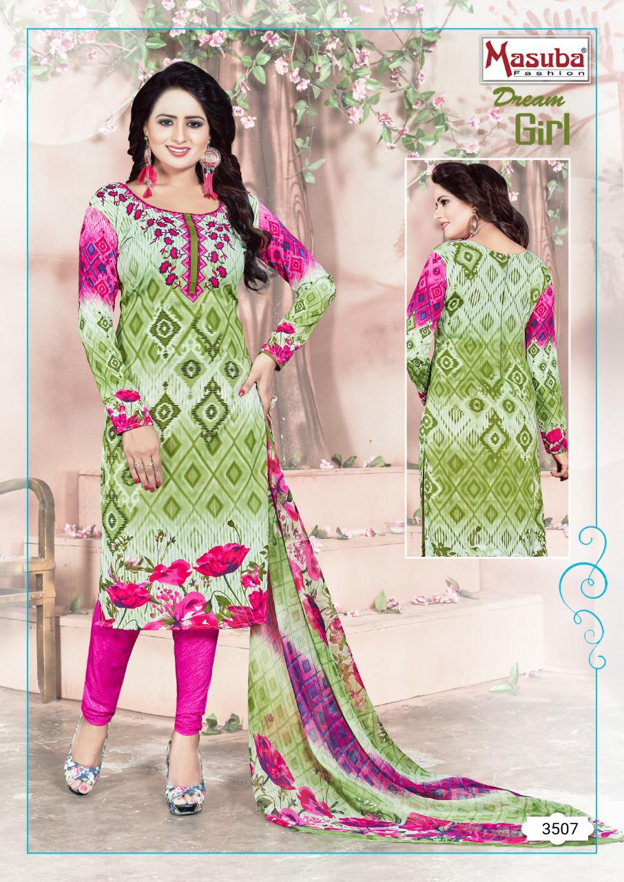 Dream Girl Vol-35 By Masuba Fashion 3501 To 3516 Series Indian Traditional Wear Collection Beautiful Stylish Fancy Colorful Party Wear & Wear Crepe Printed Dress At Wholesale Price