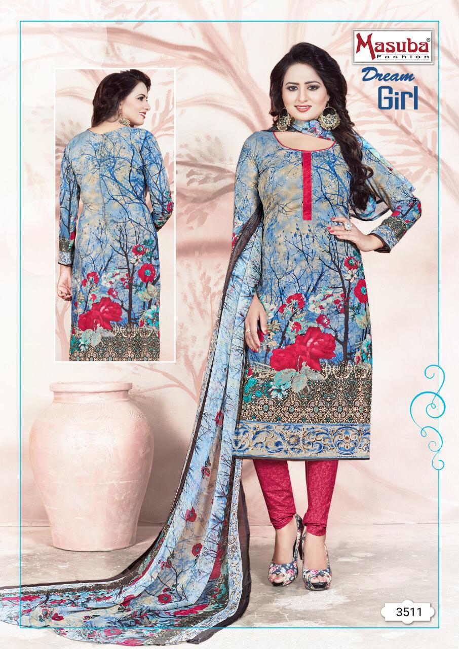 Dream Girl Vol-35 By Masuba Fashion 3501 To 3516 Series Indian Traditional Wear Collection Beautiful Stylish Fancy Colorful Party Wear & Wear Crepe Printed Dress At Wholesale Price