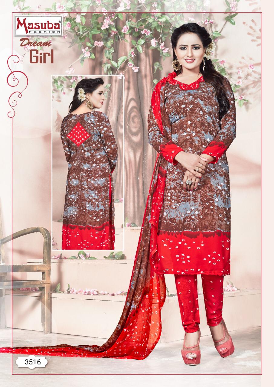 Dream Girl Vol-35 By Masuba Fashion 3501 To 3516 Series Indian Traditional Wear Collection Beautiful Stylish Fancy Colorful Party Wear & Wear Crepe Printed Dress At Wholesale Price