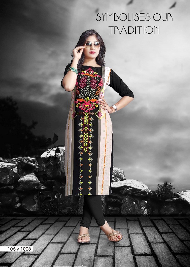 Dreams By Vragi Beautiful Colorful Stylish Fancy Casual Wear & Ethnic Wear & Ready To Wear Royal Crepe Printed Kurtis At Wholesale Price