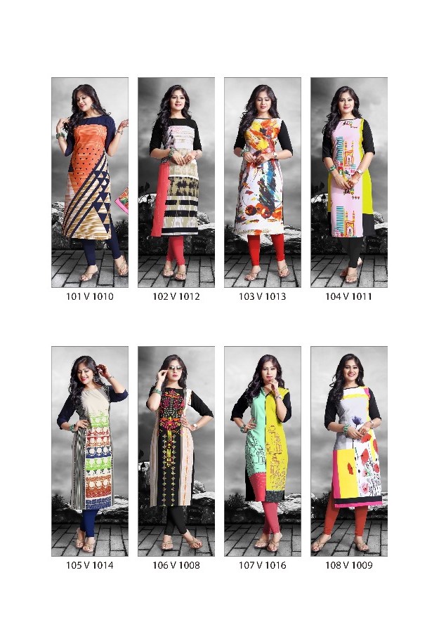 Dreams By Vragi Beautiful Colorful Stylish Fancy Casual Wear & Ethnic Wear & Ready To Wear Royal Crepe Printed Kurtis At Wholesale Price